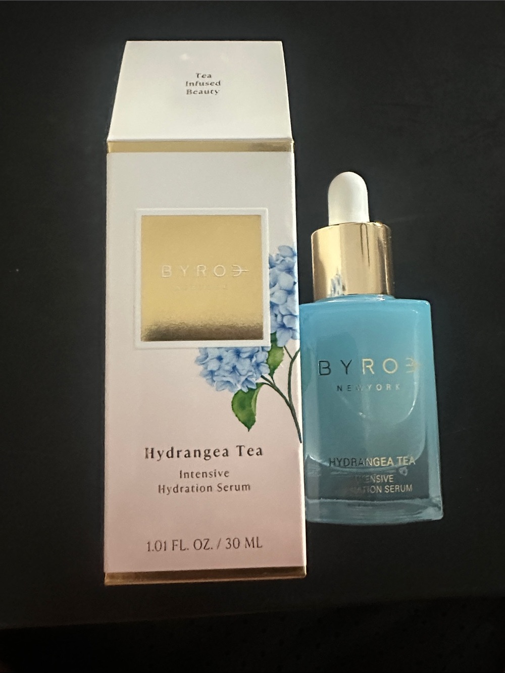 ROE Hydrangea Tea Intensive Hydration Serum — blue and gold